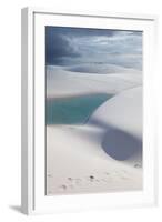 The Lencois Maranhenses Sand Dunes and Lagoons at Sunset in Maranhao State, Brazil-Alex Saberi-Framed Photographic Print