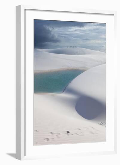 The Lencois Maranhenses Sand Dunes and Lagoons at Sunset in Maranhao State, Brazil-Alex Saberi-Framed Photographic Print