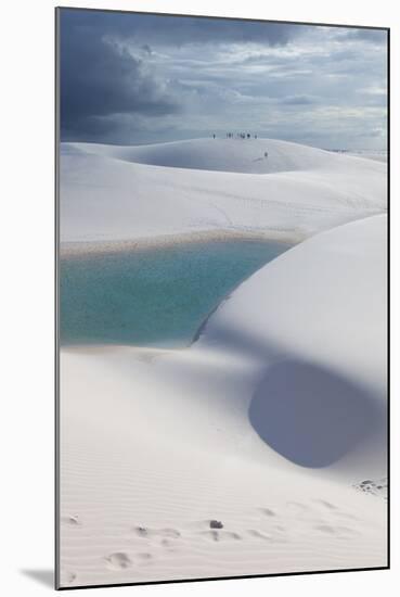 The Lencois Maranhenses Sand Dunes and Lagoons at Sunset in Maranhao State, Brazil-Alex Saberi-Mounted Photographic Print