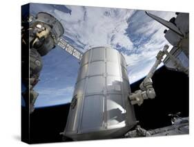 The Leonardo Permanent Multipurpose Module in the Grasp of Canadarm2-null-Stretched Canvas