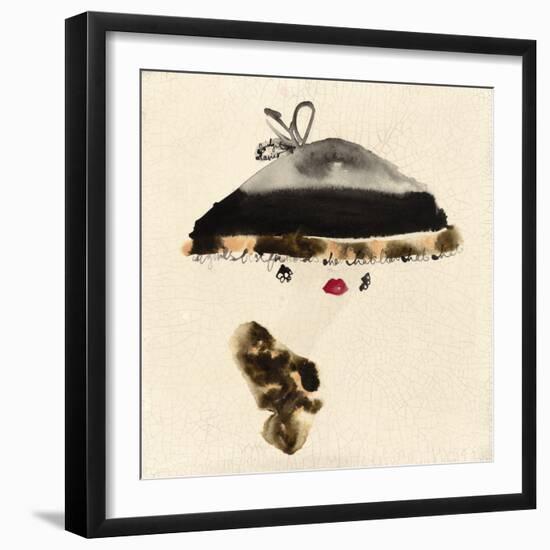 The Leopard Trimmed Hat-Bridget Davies-Framed Giclee Print