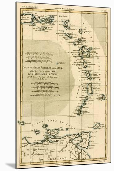 The Lesser Antilles or the Windward Islands, with the Eastern Part of the Leeward Islands, from…-Charles Marie Rigobert Bonne-Mounted Giclee Print