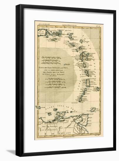 The Lesser Antilles or the Windward Islands, with the Eastern Part of the Leeward Islands, from…-Charles Marie Rigobert Bonne-Framed Giclee Print