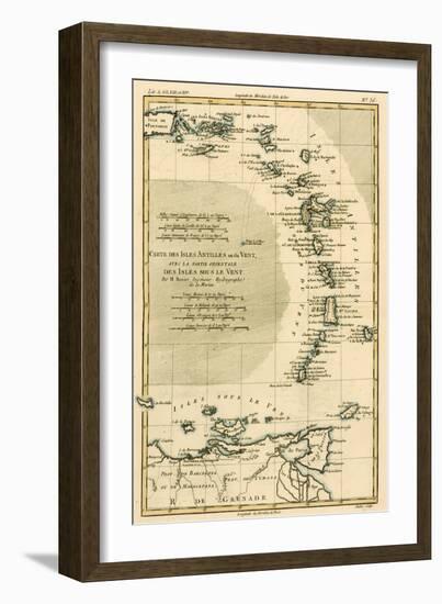 The Lesser Antilles or the Windward Islands, with the Eastern Part of the Leeward Islands, from…-Charles Marie Rigobert Bonne-Framed Giclee Print