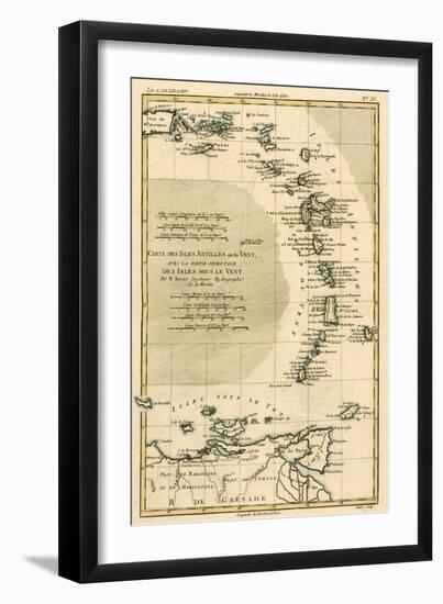 The Lesser Antilles or the Windward Islands, with the Eastern Part of the Leeward Islands, from…-Charles Marie Rigobert Bonne-Framed Giclee Print