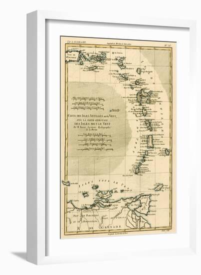 The Lesser Antilles or the Windward Islands, with the Eastern Part of the Leeward Islands, from…-Charles Marie Rigobert Bonne-Framed Giclee Print