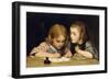 The Lesson; Der Schreibunterricht, 1865-Albert Anker-Framed Giclee Print