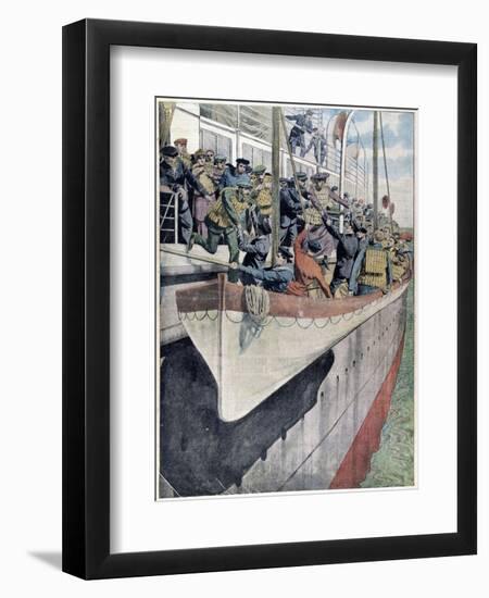 The Lesson of Ss Titanic: Lifeboat Drill on a Passenger Liner, 1912-null-Framed Premium Giclee Print