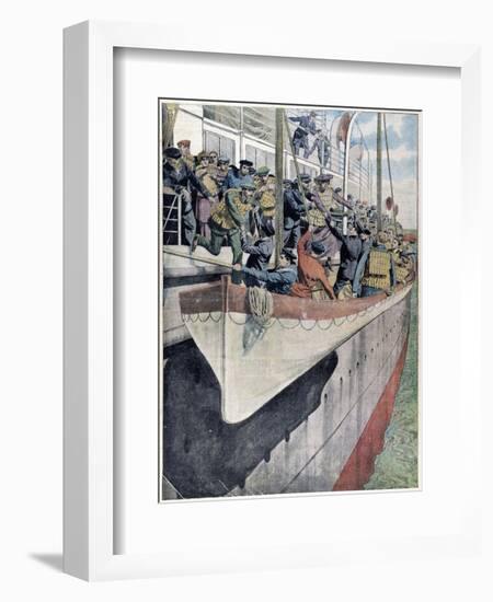 The Lesson of Ss Titanic: Lifeboat Drill on a Passenger Liner, 1912-null-Framed Giclee Print