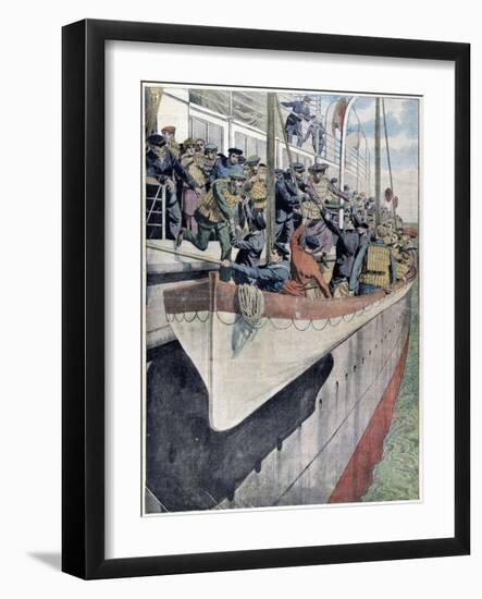 The Lesson of Ss Titanic: Lifeboat Drill on a Passenger Liner, 1912-null-Framed Giclee Print