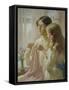 The Lesson (W/C and Bodycolour on Paper)-William Kay Blacklock-Framed Stretched Canvas