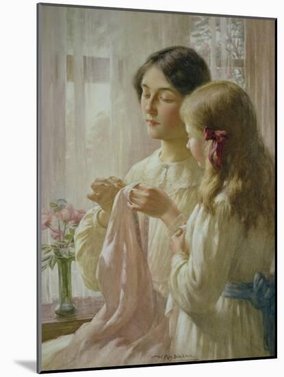 The Lesson (W/C and Bodycolour on Paper)-William Kay Blacklock-Mounted Giclee Print