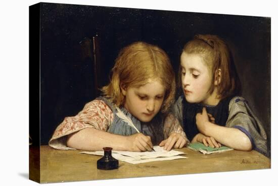 The Lesson-Albert Anker-Stretched Canvas