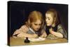 The Lesson-Albert Anker-Stretched Canvas