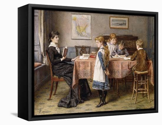 The Lesson-George Goodwin Kilburne-Framed Stretched Canvas