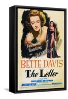 The Letter, Bette Davis on Midget Window Card, 1941-null-Framed Stretched Canvas