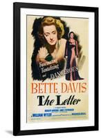 The Letter, Bette Davis on Midget Window Card, 1941-null-Framed Art Print