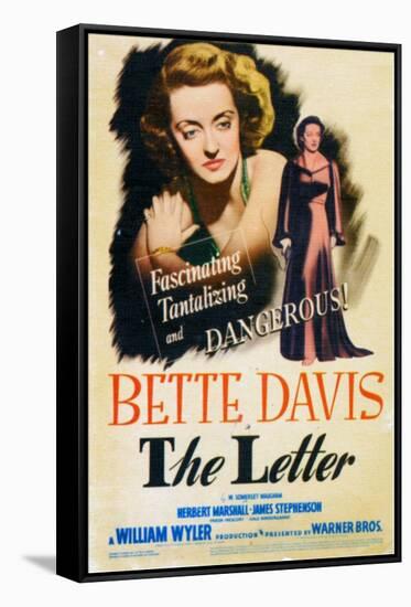 The Letter, Bette Davis on Midget Window Card, 1941-null-Framed Stretched Canvas