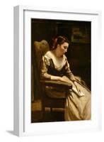 The Letter, c.1865-Jean Baptiste Camille Corot-Framed Giclee Print