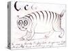 The Letter C of the Alphabet, c.1880 Pen and Indian Ink-Edward Lear-Stretched Canvas