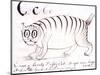 The Letter C of the Alphabet, c.1880 Pen and Indian Ink-Edward Lear-Mounted Giclee Print