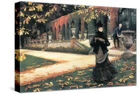 The Letter Came In Handy By Tissot-James Tissot-Stretched Canvas
