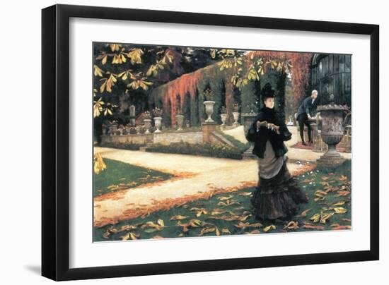 The Letter Came In Handy By Tissot-James Tissot-Framed Art Print