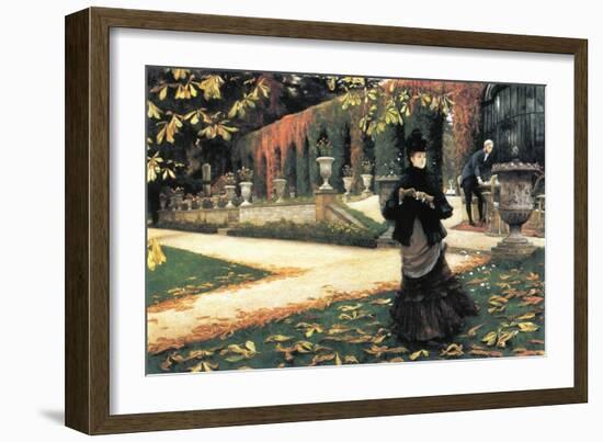 The Letter Came In Handy By Tissot-James Tissot-Framed Art Print