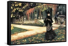 The Letter Came In Handy By Tissot-James Tissot-Framed Stretched Canvas