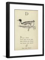 The Letter D-Edward Lear-Framed Giclee Print