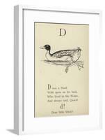 The Letter D-Edward Lear-Framed Giclee Print