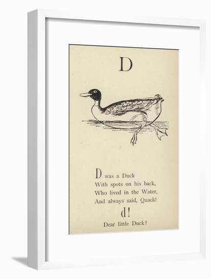 The Letter D-Edward Lear-Framed Giclee Print