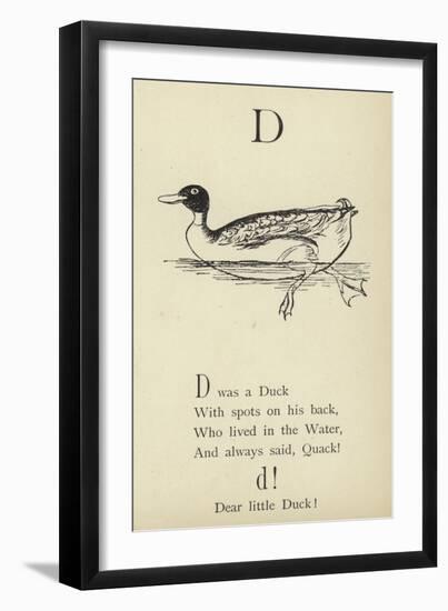 The Letter D-Edward Lear-Framed Giclee Print