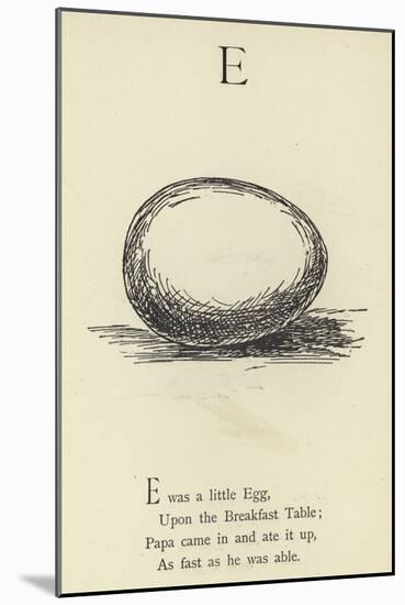 The Letter E-Edward Lear-Mounted Giclee Print