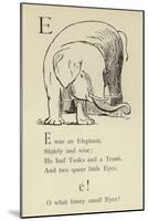 The Letter E-Edward Lear-Mounted Giclee Print