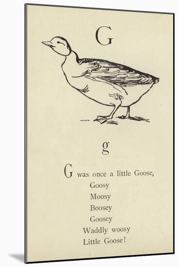The Letter G-Edward Lear-Mounted Giclee Print