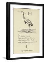 The Letter H-Edward Lear-Framed Giclee Print