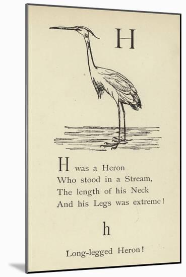The Letter H-Edward Lear-Mounted Giclee Print