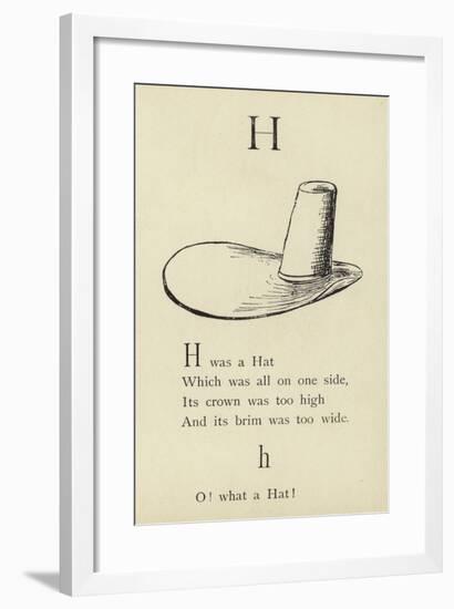 The Letter H-Edward Lear-Framed Giclee Print