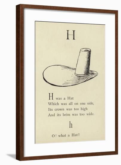 The Letter H-Edward Lear-Framed Giclee Print