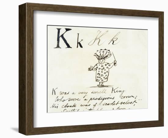 The Letter K of the Alphabet, c.1880 Pen and Indian Ink-Edward Lear-Framed Giclee Print