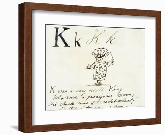 The Letter K of the Alphabet, c.1880 Pen and Indian Ink-Edward Lear-Framed Giclee Print