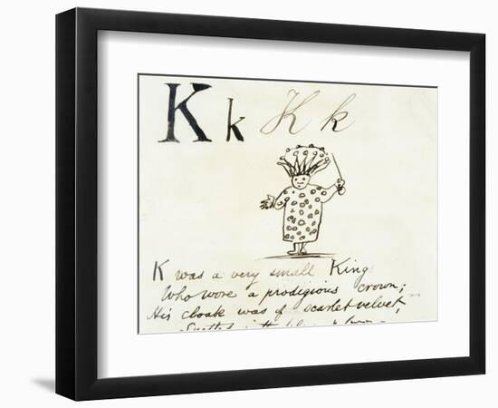 The Letter K of the Alphabet, c.1880 Pen and Indian Ink-Edward Lear-Framed Giclee Print