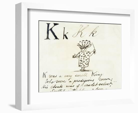 The Letter K of the Alphabet, c.1880 Pen and Indian Ink-Edward Lear-Framed Giclee Print