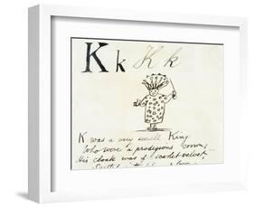 The Letter K of the Alphabet, c.1880 Pen and Indian Ink-Edward Lear-Framed Giclee Print