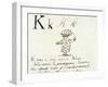 The Letter K of the Alphabet, c.1880 Pen and Indian Ink-Edward Lear-Framed Giclee Print