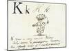 The Letter K of the Alphabet, c.1880 Pen and Indian Ink-Edward Lear-Mounted Giclee Print