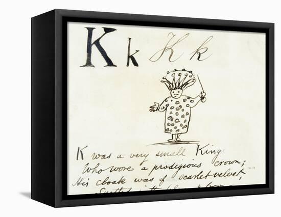 The Letter K of the Alphabet, c.1880 Pen and Indian Ink-Edward Lear-Framed Stretched Canvas