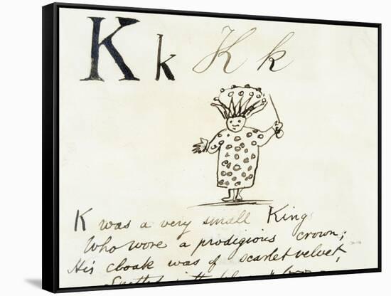 The Letter K of the Alphabet, c.1880 Pen and Indian Ink-Edward Lear-Framed Stretched Canvas
