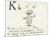 The Letter K of the Alphabet, c.1880 Pen and Indian Ink-Edward Lear-Mounted Giclee Print